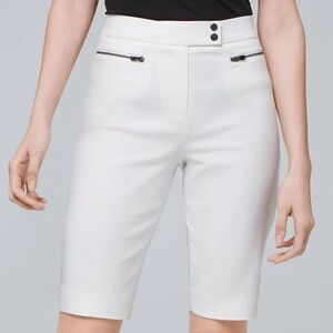 White House Black Market 12” Bermuda Short White Knee Length Stretch Short 10